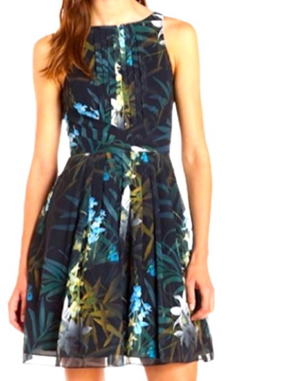 Ted Baker London Twilight Tropical Fit & Flare Dress 
Size 3 / US 8